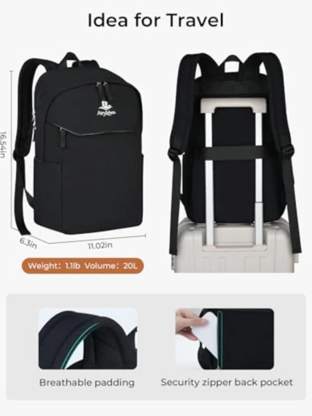 Stylish Commuter Backpack for Travel, Fits 15.6